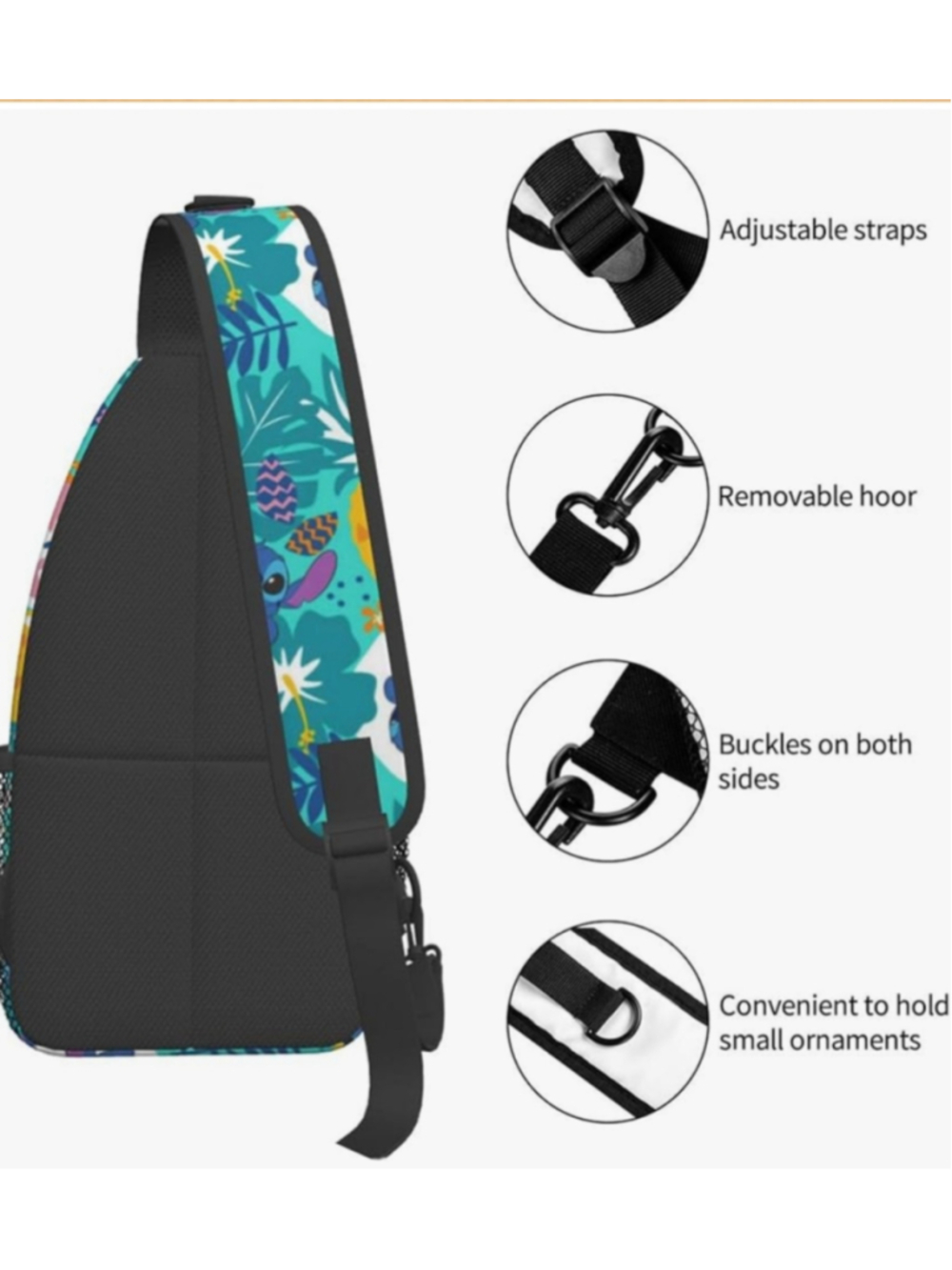 Stitch Print Sling Backpack - Picture 7 of 8